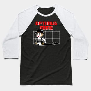 Funny Cute Robot Mime Funny 80's Retro Cartoon Meme Baseball T-Shirt